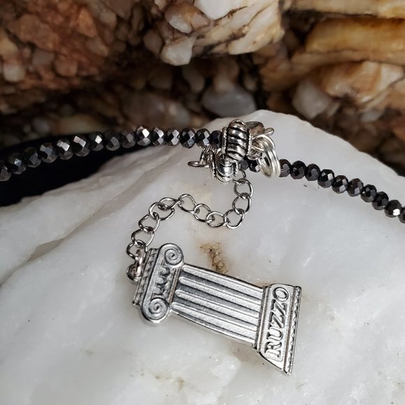 Genuine Pearl Arrow Pendant Silver Crystals Necklace Unique Designer Jewelry - Picture 5 of 8